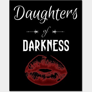 Daughters of Darkness | Red Glow Goth Lips White Posters and Art